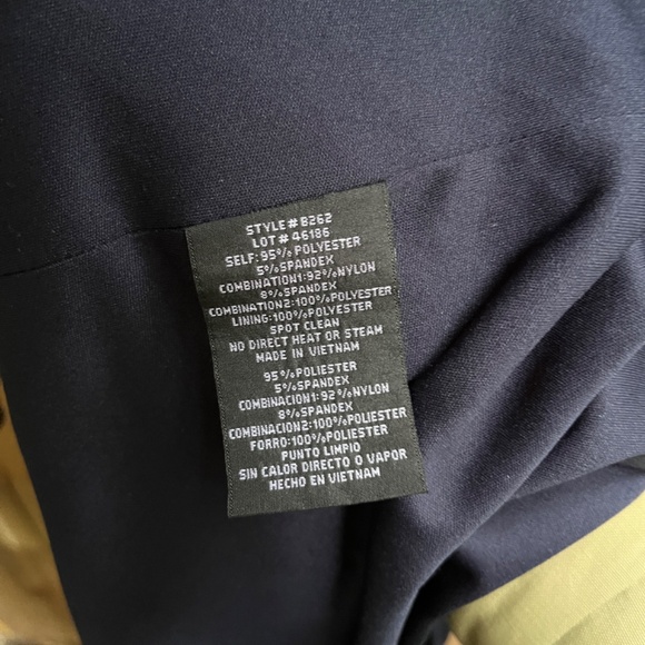 B&A By Betsy & Adam Lace-Sleeve Square-Neck Gown Women's 14 Navy Zip Closure~ - Picture 15 of 15